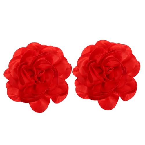 IMIKEYA 2 Stück Große Handgefertigte Blumenbrosche Satinstoff Stoffblume Anstecknadel Robuste Befestigung für Kleidung Hochzeit Party Modisches Accessoire von IMIKEYA