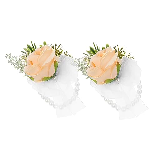 IMIKEYA 2 Stück Handgelenk Corsage Armband Teiliges Strapazierfähige Hochzeit Dekoration Brautjungfer Trauzeugin Accessoire Elegantes Design für Hochzeitsfeier und Party von IMIKEYA