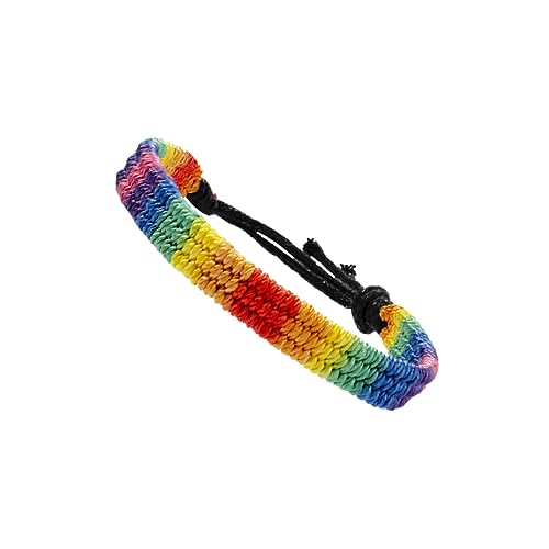 IMIKEYA 2 Stück Handgewebte Regenbogen Armbänder Bunte Lesben und Schwule Armbänder Geflochtene Wristbands für Lgbtq Symbolisiere Persönlichkeit mit Stil von IMIKEYA