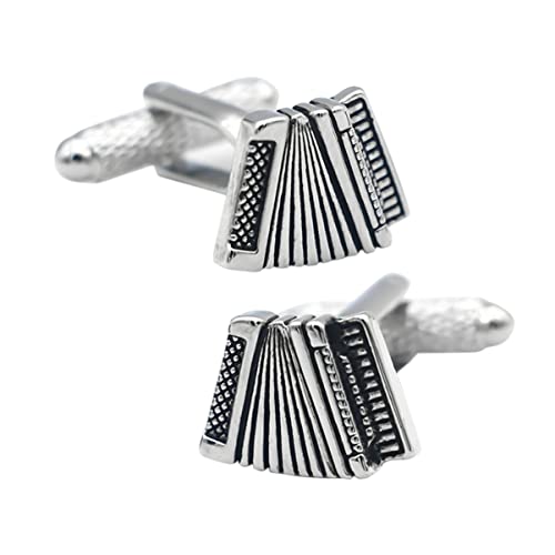 IMIKEYA 2 Stück Manschettenknöpfe für Herren Klassische Akkordeon Manschettenknöpfe Kupfer Accessoires für Businesshemden und Hochzeiten von IMIKEYA