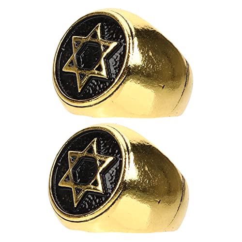 IMIKEYA 2 Stück Herrenring Titanstahl mit Davidstern Design Leicht Robust und für Partys Hochzeiten und Alltag Perfektes für IMIKEYA 2 Stück Herrenring Titanstahl mit Davidstern Design Leicht Robust und für Partys Hochzeiten und Alltag Perfektes für von IMIKEYA