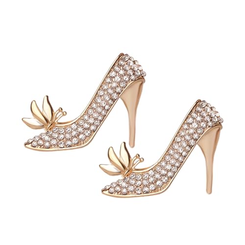 IMIKEYA 2stücke Brosche Anstecknadel Mit High Heels Design Funkelndem Strass Und Emaille Für Damenkleidung Als Schmuck Und Anhänger Tragbar von IMIKEYA