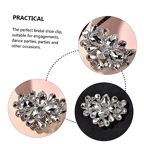 IMIKEYA 2 Stück Hochzeit Schuhclips Strass Schmuck Schnallen für Damen Brautschuhe Schuhanhänger Charm Applikationen für High Heels und Festliche Anlässe von IMIKEYA