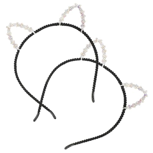 IMIKEYA 2 Stück Katzenohren Haarschmuck Strass Haarreifen für Hochzeiten und Partys Haaraccessoires für Frauen und Mädchen Funkelnde Glitzer Stirnbänder Langlebigem Legierungsmaterial von IMIKEYA