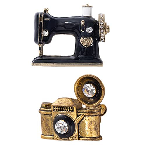 IMIKEYA 2 Stücke Retro Vinyl Schallplatten und Kamera Brosche Satz Legierung Anstecknadel für Damen Kragendekor für Party und Alltag von IMIKEYA