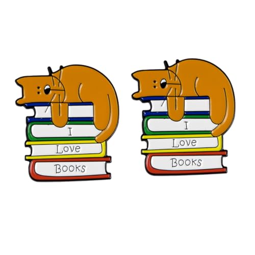 IMIKEYA 2 Stück Kreative Katzen broschen Brustnadeln für Mädchen Modische Anstecknadeln mit Buchmotiv Langlebiges Material Vielseitig für Kleidung Taschen Hüte Geschenkideen von IMIKEYA