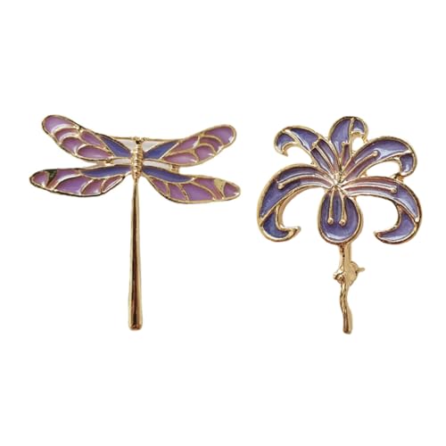 IMIKEYA 2 Stück Libellen Brosche aus Legierung Leichte Modische Blumen Broschen für Damen Vielseitiges Party und Alltagsaccessoire für Kleidung Jacken Hüte und Taschen von IMIKEYA