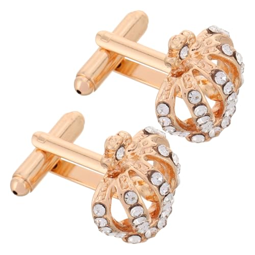 IMIKEYA 2 Stück Manschettenknöpfe Herren Damen Design mit Strasssteinen Französische Metall Cufflinks für Hemd Business Hochzeit Festliche Anlässe von IMIKEYA