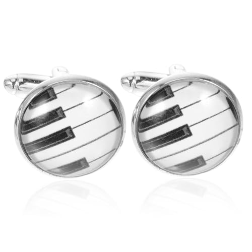 IMIKEYA 2 Stück Manschettenknöpfe Herren Teilig mit Filigranem Klaviermotiv Vintage Business Accessoire für Hemden Glatte Oberfläche Langlebig und Hautfreundlich Stilvolles für Männer von IMIKEYA