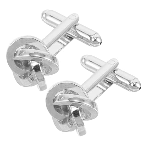 IMIKEYA 2 Stück Manschettenknöpfe Herren aus Kupfer Gedrehter Knoten design Poliert für Business Hochzeit und Formelle Anlässe Stilvolles Französisches Hemdzubehör Langlebig und von IMIKEYA