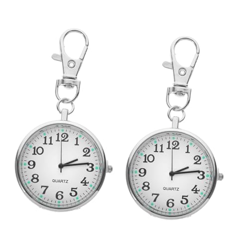 IMIKEYA 2 Stück Medizinische Taschenuhr mit Großem Klarem Ziffernblatt Schlüsselanhänger Schlüsselclip Portable Schwesternuhr Präzise Zeitmessung für Ärzte Pflegepersonal Reisen und von IMIKEYA