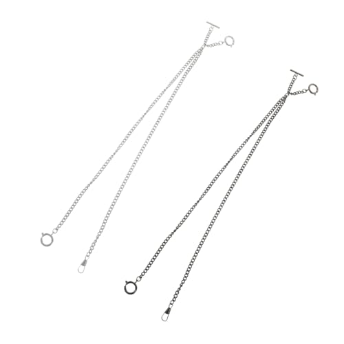 IMIKEYA 2 Stück Metal Taschenuhrkette Teiliges Vintage Stil Metall Hosenkette mit Schnalle Robuste Kleidungskette Herren Damen Accessoire Retro Uhrenkette Langlebig und Stilvoll von IMIKEYA