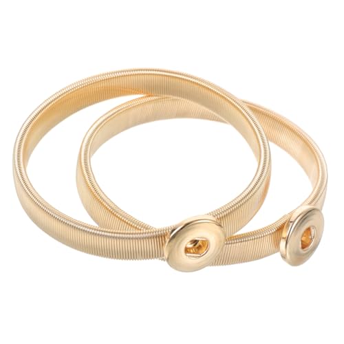 IMIKEYA 2 Stück Metall Armreif Herren Armband Elastisch Sleeve Holder Ärmelhalter Hemd Manschetten Dekoration Goldfarbig von IMIKEYA