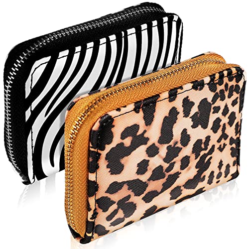 IMIKEYA 2 Stück Mini Geldbörse Leopard und Zebra Muster Tragbare Münztasche mit Reißverschluss für Einkäufe Freizeit und Täglichen Gebrauch von IMIKEYA