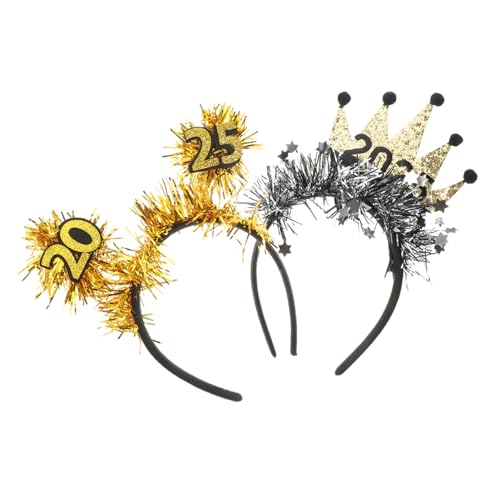 IMIKEYA 2 Stück Neujahrs Stirnband Glitzernde Sternhaarreif für Silvester Party Einzigartige Haaraccessoires für Frauen und Männer Festlich und Auffällig von IMIKEYA