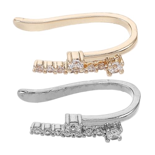 IMIKEYA 2 Stück Non Pierced Shape Nasenring Teilig Clip Nasenschmuck mit Zirkonia Schmerzfreier Fake Septum Ring Modischer Nasenclip für Damen in Gold und Silber von IMIKEYA
