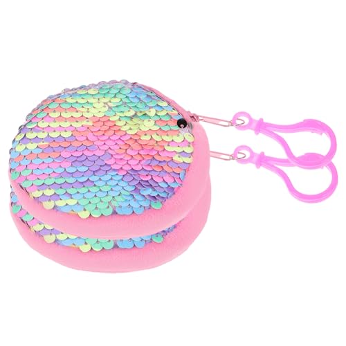 IMIKEYA 2 Stück Pailletten Clutch Damen Rundes Portemonnaie aus Festem Große Kapazität für Münzen und Karten Pinke Farbabstufung Kleine Handtasche für Alltag und Party von IMIKEYA