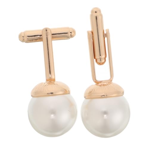 IMIKEYA 2 Stück Manschettenknöpfe Mit Perlen Für Herren Zinklegierung Formelle Hemdknöpfe Für Smoking Klassisches Design Für Hochzeit Und Besondere Anlässe Robuste Und Langlebige von IMIKEYA