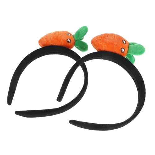 IMIKEYA 2 Stück Plüsch Karotten Haarband Erwachsene Weiches Stirnband zum Gesicht Waschen Makeup Haarreif Niedlich Cartoon Haarschmuck für Mädchen Frauen Alltag Performance von IMIKEYA