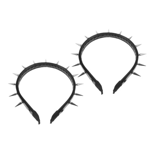 IMIKEYA 2 Stück Punk Rivet Stirnband für Frauen Gothic Spiked Haarband für Halloween Barockbälle und Kostüm Events Langlebiges Design PU Vielseitiges Accessoire von IMIKEYA