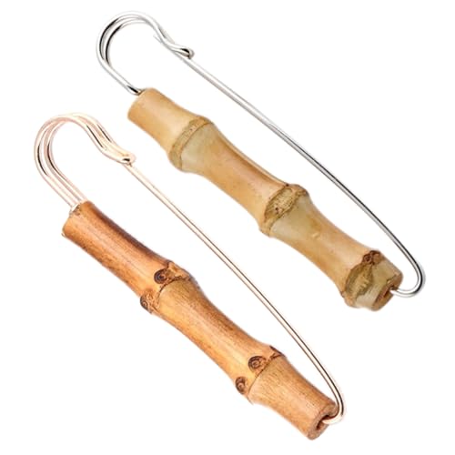 IMIKEYA 2 Stück Retro Bambus Brosche Unisex Anstecknadel für Kleidung Taschen Schals Dekoration für Damen und Herren Leicht und Farben Zufällig Zufällige Farbe Zufällige Farbe von IMIKEYA