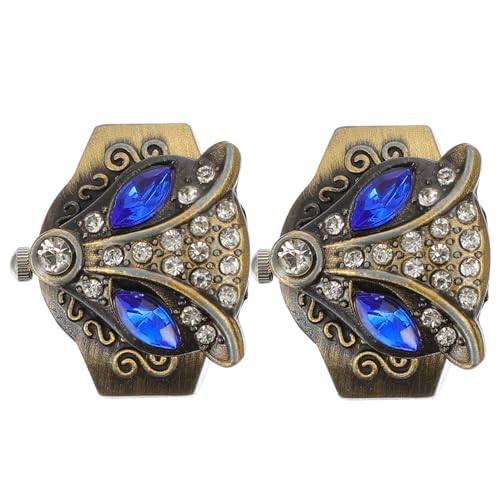 IMIKEYA 2 Stück Retro Finger Uhr Kreative Elastische Uhr mit Einzigartigem Fuchsdesign für und Frauen Flip Open Cover Stilvolles Accessoire für von IMIKEYA