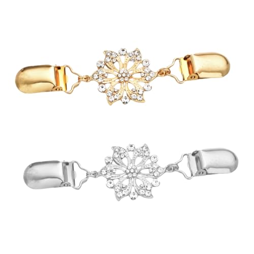 IMIKEYA 2 Stück Retro Strickjacken Clips Hohlblumen Cardigan Verschluss Pullover Shawl Clip für Damen Eleganter Strickjackenhalter für Pullover Kleid Schal Geschenkidee von IMIKEYA