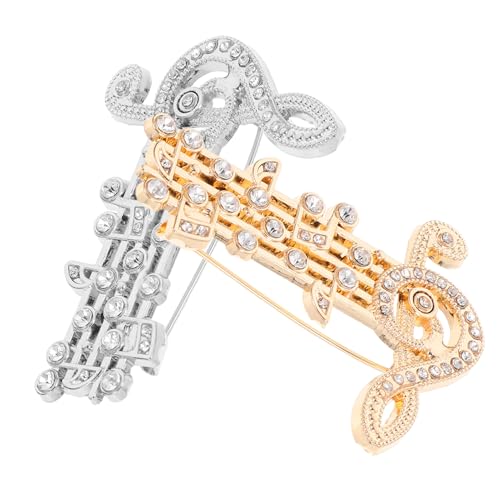 IMIKEYA 2 Stück Strassbroschen für Damen Musiknote Anstecknadel Metallnadel Kreative Kleiderdekoration Kragenketten Schmuck von IMIKEYA