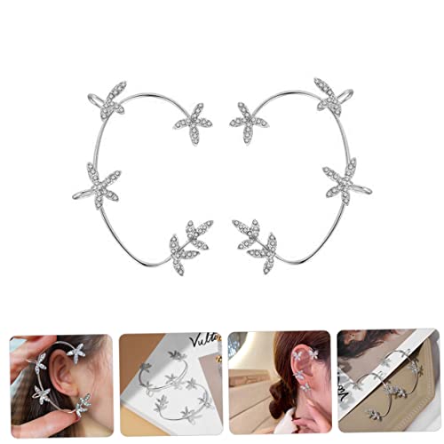IMIKEYA 2 Stück Rhinestone Ohrclips nicht Durchbohrt Ohrklemme mit Funkelnden Strasssteinen Leichter Ohrschmuck für Damen und Mädchen Kreativer Ohrknorpelschmuck und Langlebig von IMIKEYA
