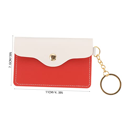IMIKEYA 2 Stück Schlüsselanhänger Geldbörse PU Kleine Kartenetui mit Münzfach und Schlüsselring für Outdoor Identifikationskarten und Tablet Zubehör Kompakt und Leicht Schwarz und Rot von IMIKEYA