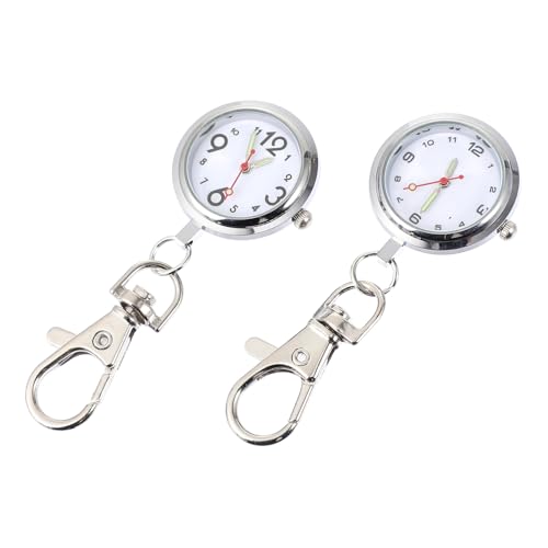 IMIKEYA 2 Stück Schlüsselanhänger Taschenuhr mit Leuchtfunktion für Pflegekräfte Ärzte und Praktische und Stilvolle Uhr für Alltag von IMIKEYA