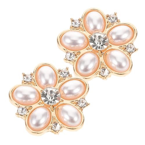 IMIKEYA 2stücke Perlen-knopfabdeckungen Mit Strass Für Damenhemden Manschettenknöpfe Diy Verzierung Elegantes Design Strapazierfähig Einfache Anwendung von IMIKEYA