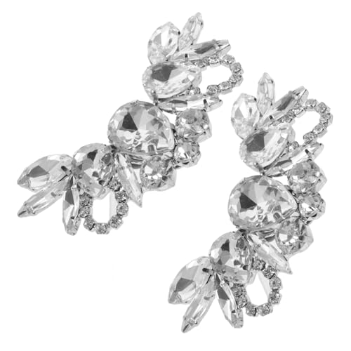 IMIKEYA 2 Stück Schuhclips für Damen Abnehmbare Strasssteine Schuhschmuck für Hochzeit Party Abschlussball für High Heels Flats Sandalen Silber von IMIKEYA