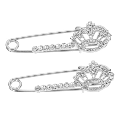 IMIKEYA 2 Stück Set Strass Kronenbrosche Legiertem Multifunktionaler Cardigan Sicherheitsnadeln für Pullover Schals und Kleidung Schmuckclips für Damen Vielseitige Anstecknadeln von IMIKEYA