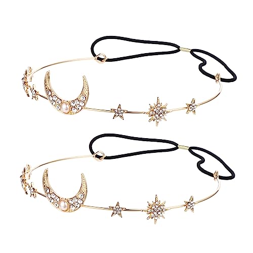 IMIKEYA 2 Stück Strass Haarband Mit Mond Und Sternenmotiv Hochzeits Haarschmuck Glitzer Kopfschmuck Für Frauen Und Mädchen Für Partys Festivals Und Besondere Anlässe von IMIKEYA