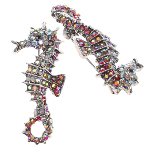 IMIKEYA 2stücke Strassbrosche Meerestier Pferdchen-brosche Anstecker Kleidungsbrosche Für Damen Vintage-schmuck Hochzeitsaccessoire Reversnadel Sicherheitsbrosche Für Mütze von IMIKEYA