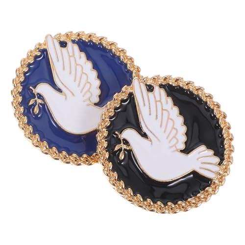 IMIKEYA 2 Stück Teiliges Friedenstaube Brosche Anstecknadeln für Damen Vintage Emaille Abzeichen Stilvolle Modepin für Schals Jacken und von IMIKEYA
