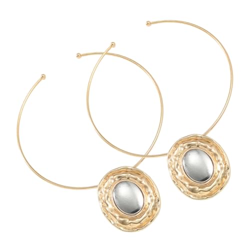IMIKEYA 2 Stück Teiliges Goldfarbene Alloy Necklace im Retro Stil Auffällige Leichte Halskette mit Glatten Kanten für Damen Eleganter Modeschmuck für Alltag Hochzeit Party und Besondere von IMIKEYA