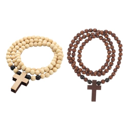 IMIKEYA 2 Stück Teiliges Holzkugel Kreuzkette Herren Natürlicher Holzanhänger Hip Hop Schmuck Leicht Langlebig Braun und Naturfarbene Holzperlen Vielseitig Kombinierbar Geschenkidee IMIKEYA 2 Stück Teiliges Holzkugel Kreuzkette Herren Natürlicher Holzanhänger Hip Hop Schmuck Leicht Langlebig Braun und Naturfarbene Holzperlen Vielseitig Kombinierbar Geschenkidee von IMIKEYA