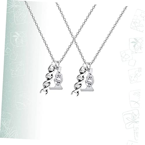 IMIKEYA 2 Stück Teiliges Mikroskop Halskette Kreative Legierung Schmuckanhänger Detailreich Gearbeitet Langlebig Perfektes für Absolventen und Wissenschaftsbegeisterte von IMIKEYA