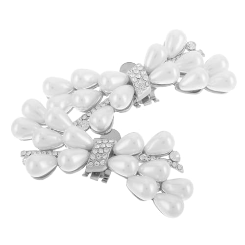 IMIKEYA 2 Stück Teiliges Silberne Abnehmbare Schuhclips Zinklegierung für Damen High Heels Schuhdekoration mit Strass Vielseitige Schleifen Schuhklammern für Hochzeit Party und Alltag von IMIKEYA