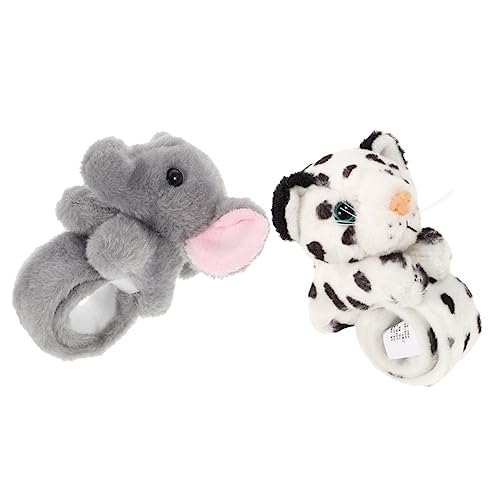 IMIKEYA 2 Stücke Slap Armbänder für Kinder Plüsch Tierform Armband als Partygeschenk Lustige Druckknopfarmbänder für Mädchen und Jungen von IMIKEYA