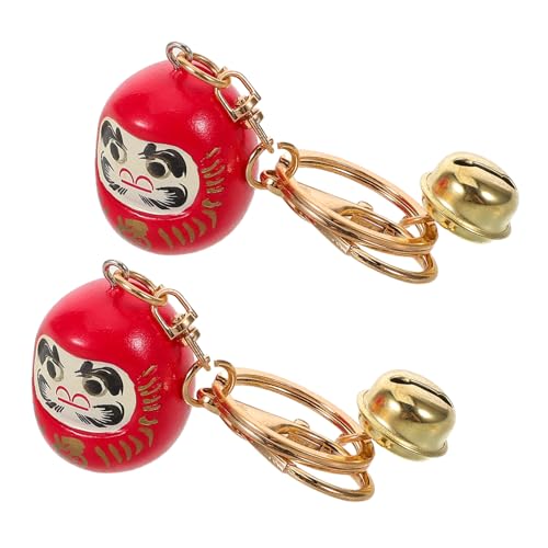 IMIKEYA 2stücke Taschenanhängerkette Mit Japanischem Schlüsselanhänger Daruma-puppe Charm-schlüsselring Für Schlüssel Taschen Und Geldbörsen von IMIKEYA