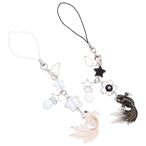 IMIKEYA 2stücke Stern-schlüsselanhänger Und Fisch-anhänger Süße Schlüsselanhänger Und Fisch-handyanhänger Schmuck Und Anhänger Goldenes Dekor Und Accessoire Für Tasche Und von IMIKEYA