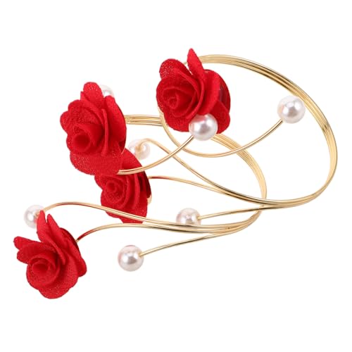 IMIKEYA 2stücke Blumenarmbänder Für Damen Verstellbares Schiebearmband Mit Blumenmuster Boho-armschmuck Aus Metall Armreife Mit Kristallperlen Für Oberarm Und Jeden Anlass von IMIKEYA