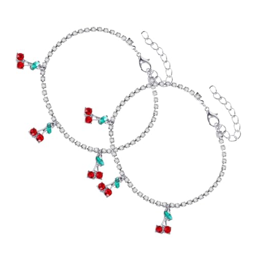 IMIKEYA 2 Stück Verstellbare Fußkettchen mit Strass und Anhänger Tennis Ketten Langlebiger für Sommer Strand und Vielseitige Damen Schmuck Accessoires von IMIKEYA