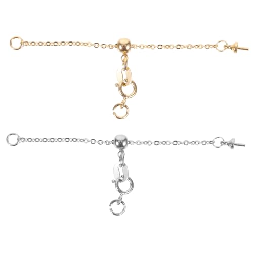 IMIKEYA 2 Stück Verstellbare Halsketten Verlängerungsketten Metall Schmuck DIY Zubehör für Armbänder und Fußkettchen in Gold und Silber Robust und Vielseitig für Individuelle Anpassung von IMIKEYA