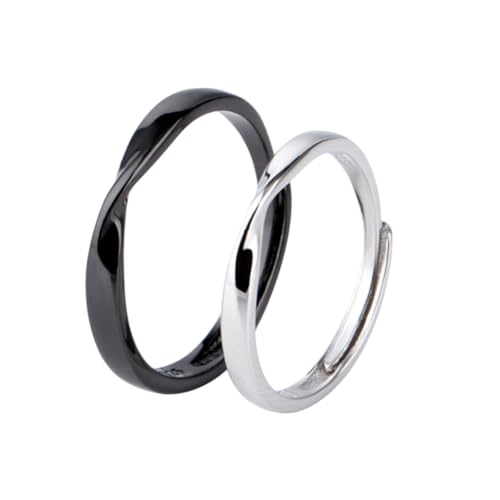 IMIKEYA 2 Stück Verstellbare Sterling Silber Partner Ringe für Frauen und Männer Offene Ringe und Platin für Verlobung und Liebesgeschenke IMIKEYA 2 Stück Verstellbare Sterling Silber Partner Ringe für Frauen und Männer Offene Ringe und Platin für Verlobung und Liebesgeschenke von IMIKEYA