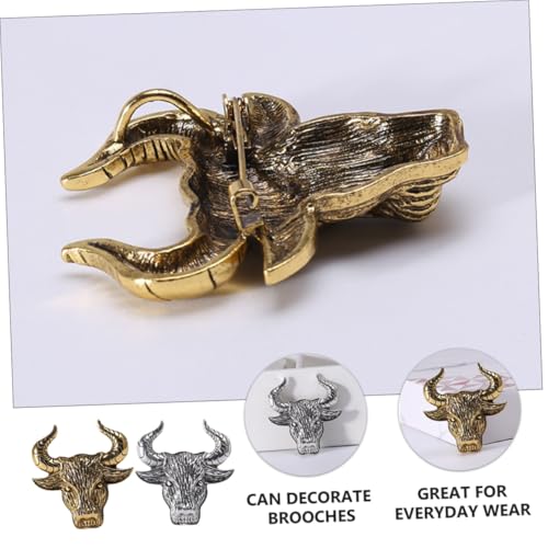 IMIKEYA 2 Stück Vintage Ox Brooch aus Legierung Stilvolle Rinder brosche als Zarte Brustnadel Geeignet für Party Alltag und Festliche Anlässe Modische Deko für Pullover Kleid und Schal von IMIKEYA