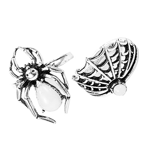 IMIKEYA 2 Stück Vintage Punk Spinnenringen für Damen Auffälliger Metalllegierungsring im Gothic Stil für Partys und Besondere Anlässe von IMIKEYA